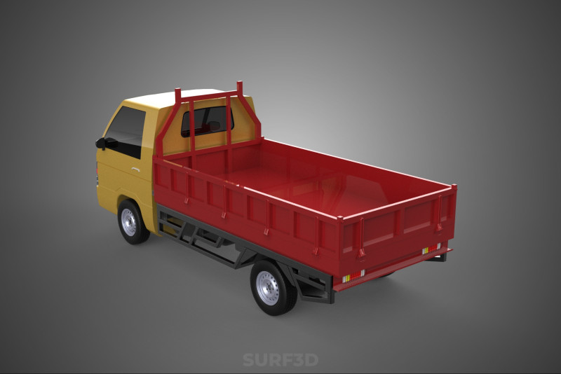 DROP SIDE LOAD BED DUMP BODY GATE DOOR PICKUP TRUCK WIDE DECK 3D Model .c4d .max .obj .3ds .fbx .stl .blend