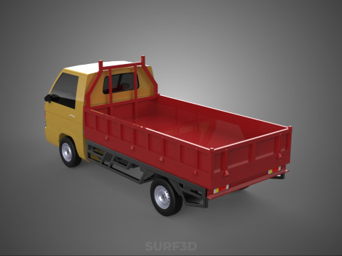 DROP SIDE LOAD BED DUMP BODY GATE DOOR PICKUP TRUCK WIDE DECK 3D 모델