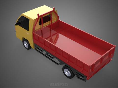 DROP SIDE LOAD BED DUMP BODY GATE DOOR PICKUP TRUCK WIDE DECK 3D Model