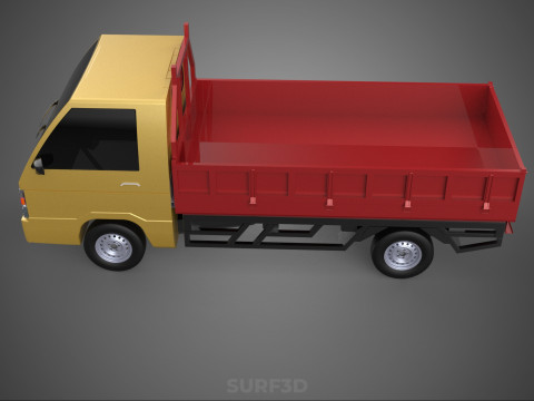 DROP SIDE LOAD BED DUMP BODY GATE DOOR PICKUP TRUCK WIDE DECK 3D Model