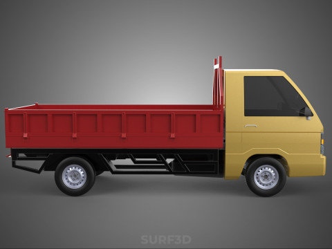 DROP SIDE LOAD BED DUMP BODY GATE DOOR PICKUP TRUCK WIDE DECK 3D Model