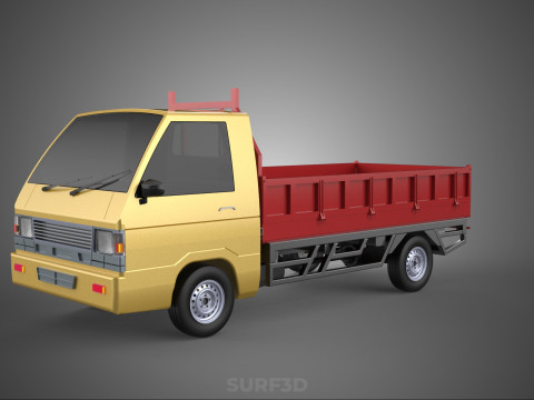 DROP SIDE LOAD BED DUMP BODY GATE DOOR PICKUP TRUCK WIDE DECK 3D Model