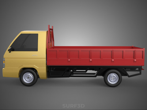 DROP SIDE LOAD BED DUMP BODY GATE DOOR PICKUP TRUCK WIDE DECK 3D Model