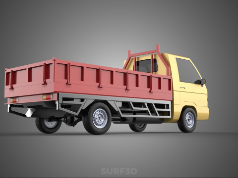 DROP SIDE LOAD BED DUMP BODY GATE DOOR PICKUP TRUCK WIDE DECK 3D Model