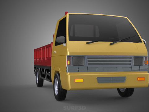 DROP SIDE LOAD BED DUMP BODY GATE DOOR PICKUP TRUCK WIDE DECK 3D Model