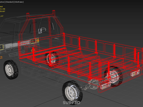 DROP SIDE LOAD BED DUMP BODY GATE DOOR PICKUP TRUCK WIDE DECK 3D Model