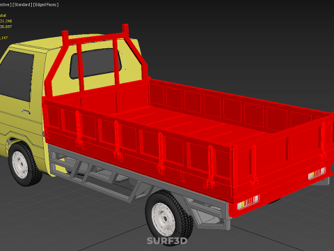 DROP SIDE LOAD BED DUMP BODY GATE DOOR PICKUP TRUCK WIDE DECK 3D Model