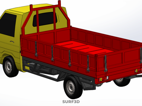 DROP SIDE LOAD BED DUMP BODY GATE DOOR PICKUP TRUCK WIDE DECK 3D Model