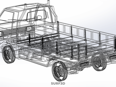 DROP SIDE LOAD BED DUMP BODY GATE DOOR PICKUP TRUCK WIDE DECK 3D Model