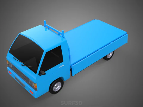 3 WAY WIDE DECK DROP SIDE LOAD BED BODY GATE DOOR PICKUP TRUCK 3D Model