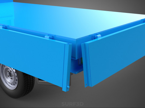 3 WAY WIDE DECK DROP SIDE LOAD BED BODY GATE DOOR PICKUP TRUCK 3Dモデル