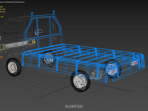 3 WAY WIDE DECK DROP SIDE LOAD BED BODY GATE DOOR PICKUP TRUCK 3Dモデル
