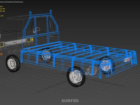 3 WAY WIDE DECK DROP SIDE LOAD BED BODY GATE DOOR PICKUP TRUCK 3D Model
