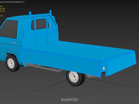 3 WAY WIDE DECK DROP SIDE LOAD BED BODY GATE DOOR PICKUP TRUCK 3D Model