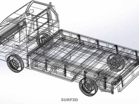 3 WAY WIDE DECK DROP SIDE LOAD BED BODY GATE DOOR PICKUP TRUCK 3Dモデル