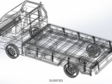 3 WAY WIDE DECK DROP SIDE LOAD BED BODY GATE DOOR PICKUP TRUCK 3D Model