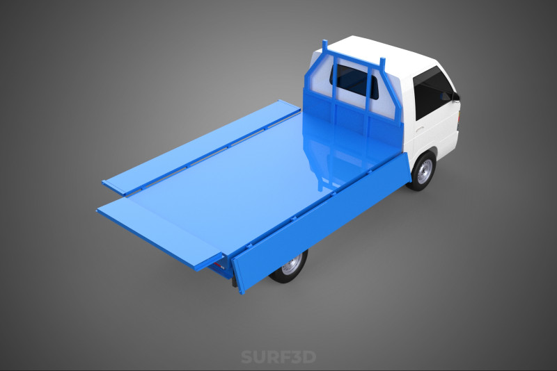 FLATBED FLATDECK DROP SIDE LOAD BED BODY GATE DOOR PICKUP TRUCK 3D Model .c4d .max .obj .3ds .fbx .stl .blend