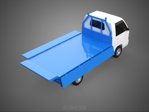 FLATBED FLATDECK DROP SIDE LOAD BED BODY GATE DOOR PICKUP TRUCK 3D Model
