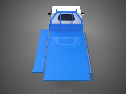 FLATBED FLATDECK DROP SIDE LOAD BED BODY GATE DOOR PICKUP TRUCK 3D Model
