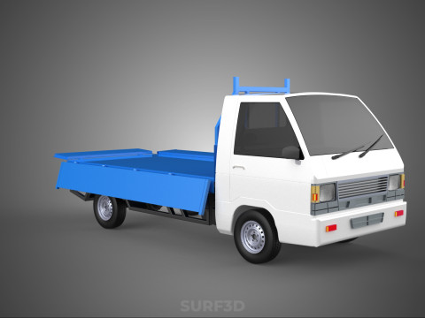 FLATBED FLATDECK DROP SIDE LOAD BED BODY GATE DOOR PICKUP TRUCK 3D Model