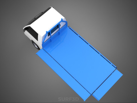 FLATBED FLATDECK DROP SIDE LOAD BED BODY GATE DOOR PICKUP TRUCK 3D Model