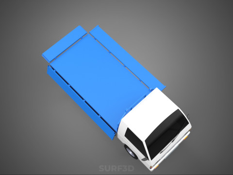 FLATBED FLATDECK DROP SIDE LOAD BED BODY GATE DOOR PICKUP TRUCK 3D Model