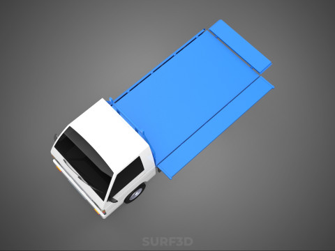 FLATBED FLATDECK DROP SIDE LOAD BED BODY GATE DOOR PICKUP TRUCK 3D Model