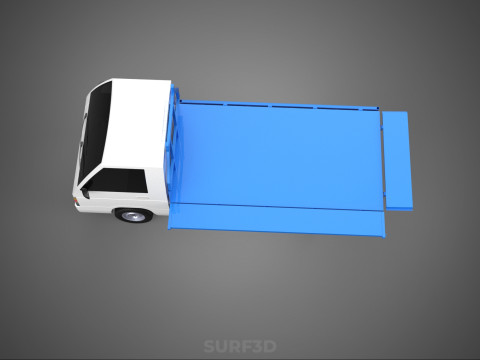 FLATBED FLATDECK DROP SIDE LOAD BED BODY GATE DOOR PICKUP TRUCK 3D Model