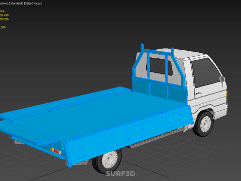 FLATBED FLATDECK DROP SIDE LOAD BED BODY GATE DOOR PICKUP TRUCK 3D Model