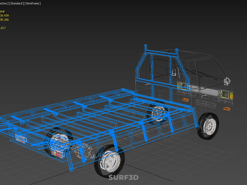 FLATBED FLATDECK DROP SIDE LOAD BED BODY GATE DOOR PICKUP TRUCK 3D Model
