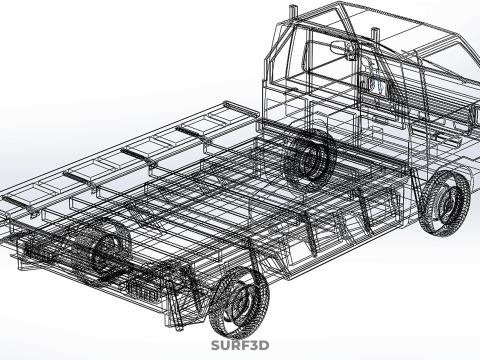 FLATBED FLATDECK DROP SIDE LOAD BED BODY GATE DOOR PICKUP TRUCK 3D Model