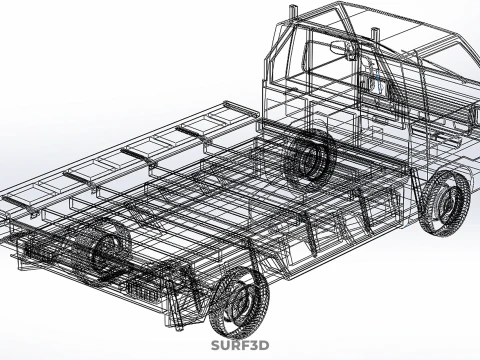 FLATBED FLATDECK DROP SIDE LOAD BED BODY GATE DOOR PICKUP TRUCK 3D Model
