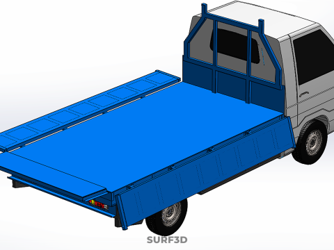FLATBED FLATDECK DROP SIDE LOAD BED BODY GATE DOOR PICKUP TRUCK 3D Model