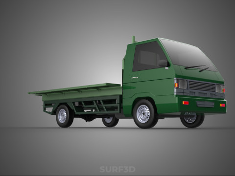 MILITARY PICKUP TRUCK CAR VEHICLE ARMY TACTICAL FLAT BED DECK Modelo 3D