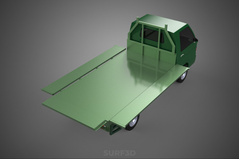 MILITARY PICKUP TRUCK CAR VEHICLE ARMY TACTICAL FLAT BED DECK Modelo 3D .c4d .max .obj .3ds .fbx .stl .blend 