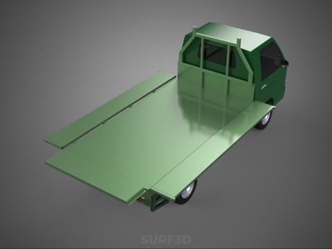 MILITARY PICKUP TRUCK CAR VEHICLE ARMY TACTICAL FLAT BED DECK 3D 模型