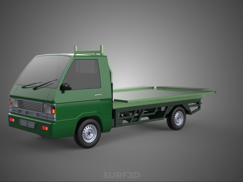MILITARY PICKUP TRUCK CAR VEHICLE ARMY TACTICAL FLAT BED DECK Modelo 3D