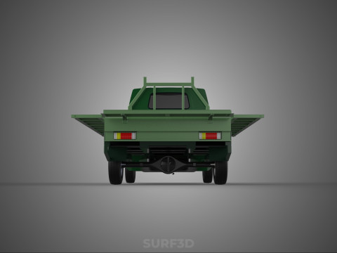 MILITARY PICKUP TRUCK CAR VEHICLE ARMY TACTICAL FLAT BED DECK Modelo 3D