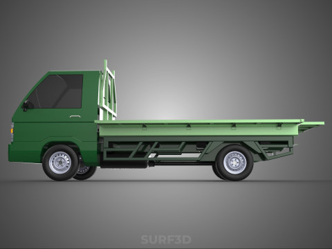 MILITARY PICKUP TRUCK CAR VEHICLE ARMY TACTICAL FLAT BED DECK Modelo 3D
