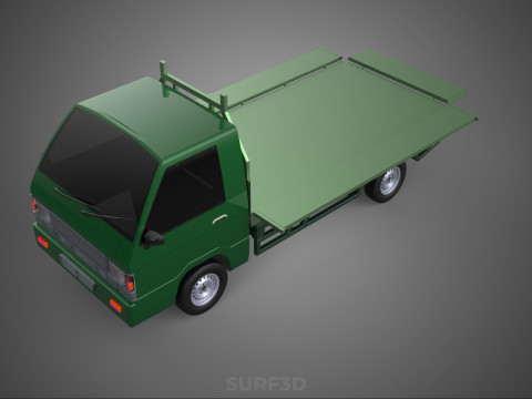 MILITARY PICKUP TRUCK CAR VEHICLE ARMY TACTICAL FLAT BED DECK Modelo 3D