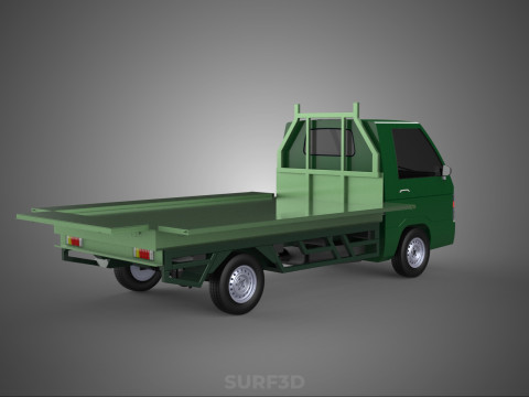 MILITARY PICKUP TRUCK CAR VEHICLE ARMY TACTICAL FLAT BED DECK Modelo 3D