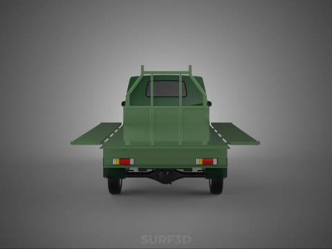 MILITARY PICKUP TRUCK CAR VEHICLE ARMY TACTICAL FLAT BED DECK Modelo 3D