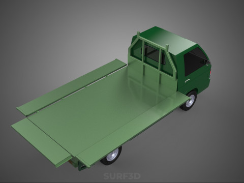 MILITARY PICKUP TRUCK CAR VEHICLE ARMY TACTICAL FLAT BED DECK Modelo 3D