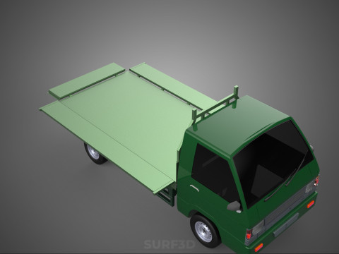 MILITARY PICKUP TRUCK CAR VEHICLE ARMY TACTICAL FLAT BED DECK Modelo 3D