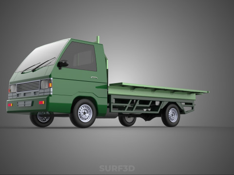 MILITARY PICKUP TRUCK CAR VEHICLE ARMY TACTICAL FLAT BED DECK Modelo 3D