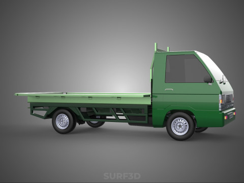 MILITARY PICKUP TRUCK CAR VEHICLE ARMY TACTICAL FLAT BED DECK Modelo 3D