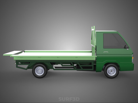 MILITARY PICKUP TRUCK CAR VEHICLE ARMY TACTICAL FLAT BED DECK Modelo 3D