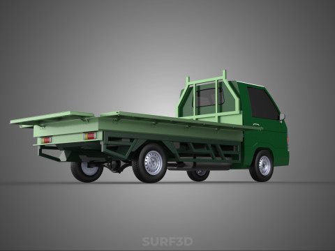 MILITARY PICKUP TRUCK CAR VEHICLE ARMY TACTICAL FLAT BED DECK Modelo 3D