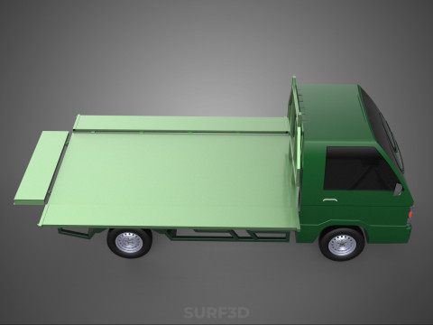 MILITARY PICKUP TRUCK CAR VEHICLE ARMY TACTICAL FLAT BED DECK Modelo 3D
