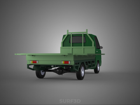 MILITARY PICKUP TRUCK CAR VEHICLE ARMY TACTICAL FLAT BED DECK Modelo 3D